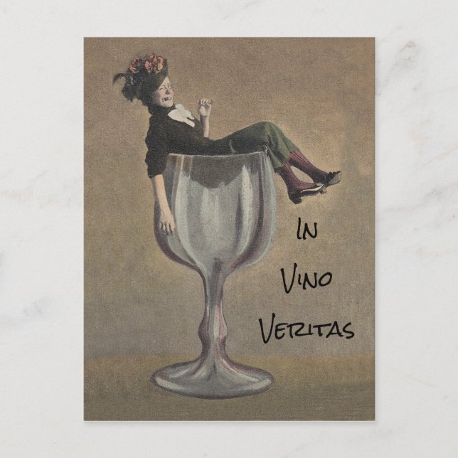 En veritas del vino - en vino, postal linda de la (Anverso)