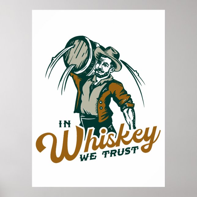 "En Whiskey Confiamos", Funny Arte De Whisky Vinta (Frente)