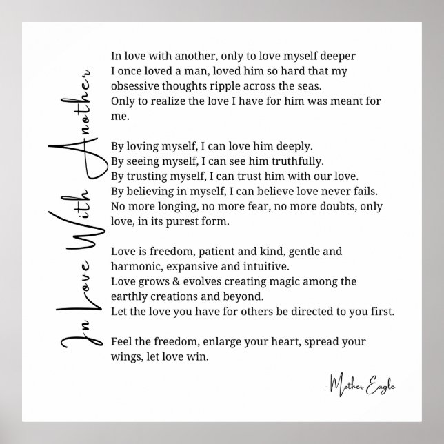 Enamorado de otro poema de amor arte mural poster (Frente)