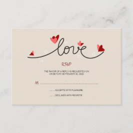 Enamorado Simple Elegante Boda de texto RSVP