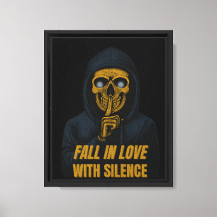 Enamórate del Silencio – Arte de pared de cráneo c