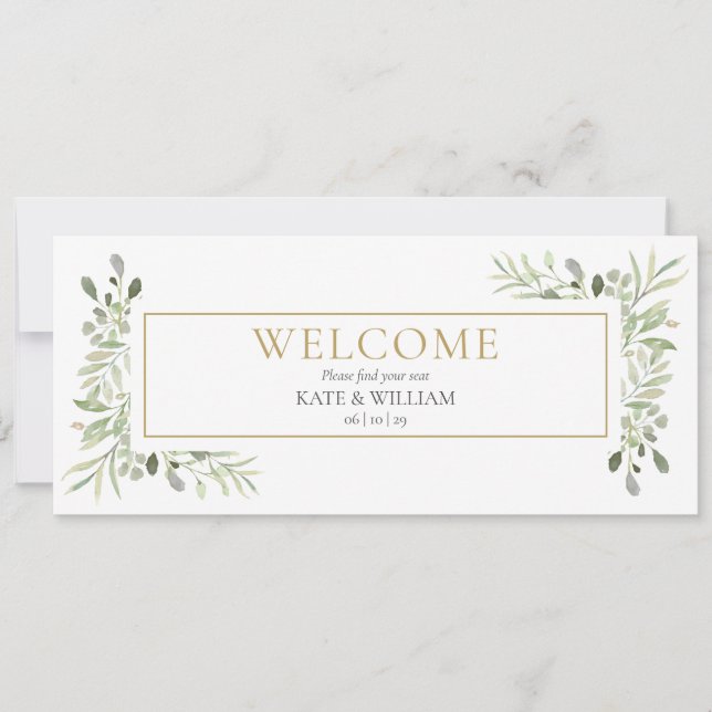 Encabezado de bienvenida con vegetación Carta de a (Anverso)