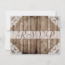 Encabezado de boda de encaje blanco antiguo RSVP