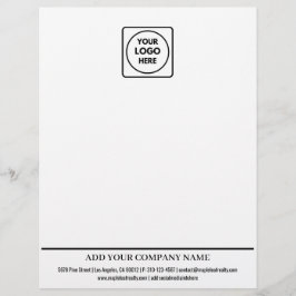 Encabezado de carta con logotipo de negocio básico