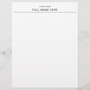 Encabezado de Carta Personalizado Elegante Nota Su