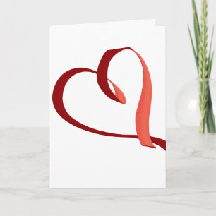 Encabezado de cinta roja en tarjeta del día de San