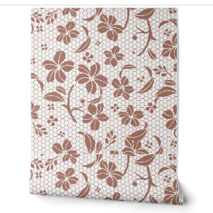 "Encaje Antiguo" Papel Pintado Floral Rosa Polvori
