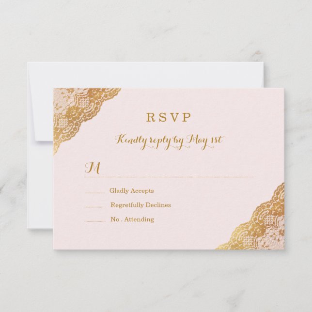 Encaje de oro rosa RSVP (Anverso)