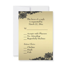 Encaje Dorado Elegante RSVP con Menú