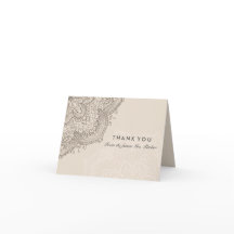 Encaje Floral | Tarjeta de agradecimiento de crema