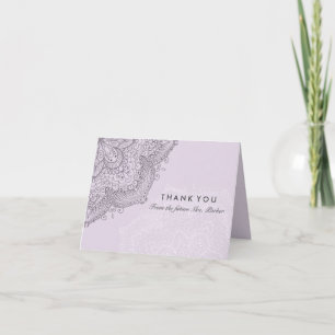 Encaje Floral Tarjeta de agradecimiento morada
