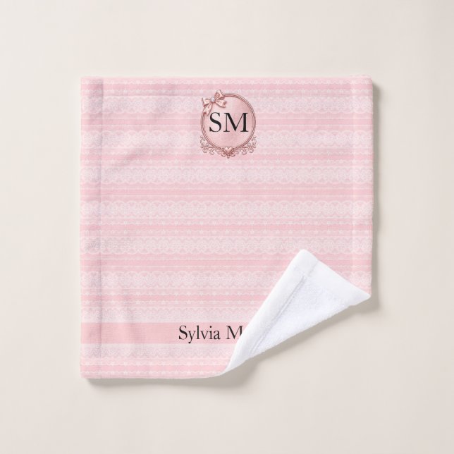 Encaje Monograma Rosado (Toallita)