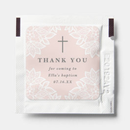 Encaje vintage favor de agradecimiento de bautizo