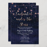 Encantado bajo la invitación Stars Purple & Gold