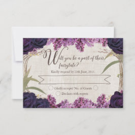 Encantado Bosque Purple Fairytale Wedding RSVP
