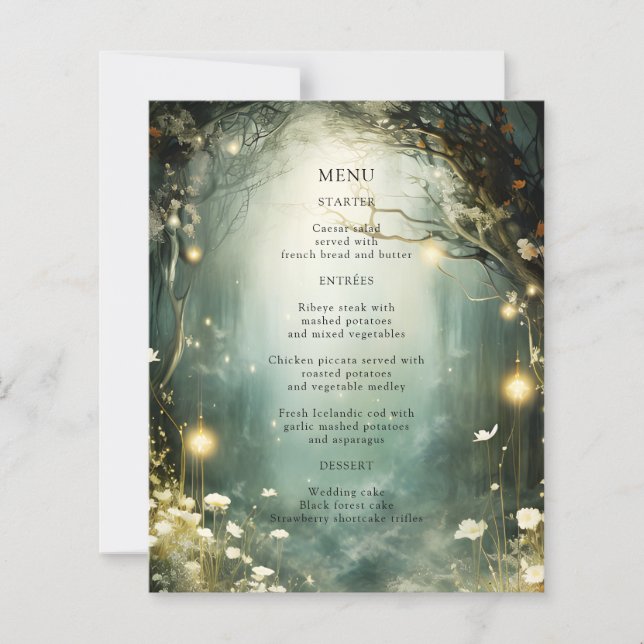 Encantado Forest Garden Path Green Boda Menu (Anverso)
