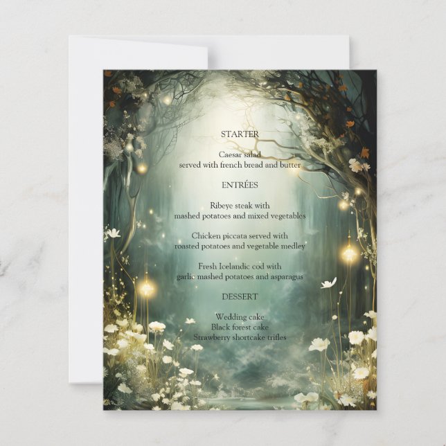 Encantado Forest Garden Path Green Boda Menu (Anverso)