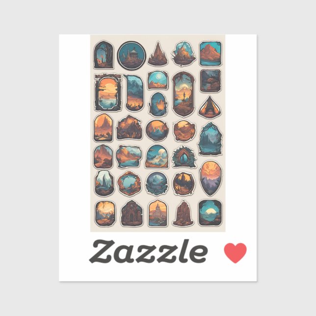 Encantado Kingdoms Pegatina Pack: Paisaje fantásti (Hoja)