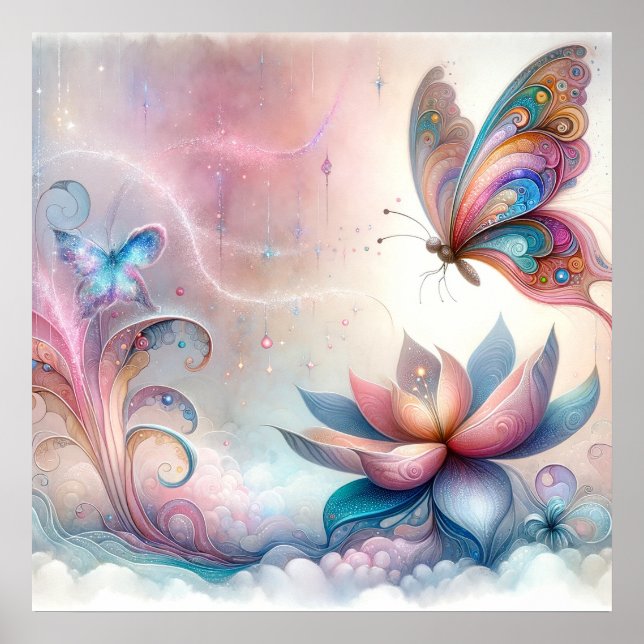 Encantador arte en la pared de mariposa (Frente)