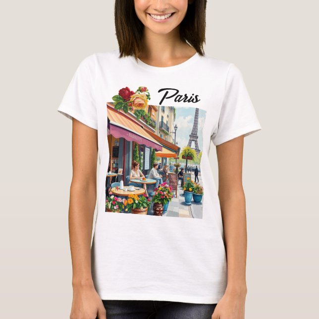 Encantador café París Camiseta panorámica (Anverso)