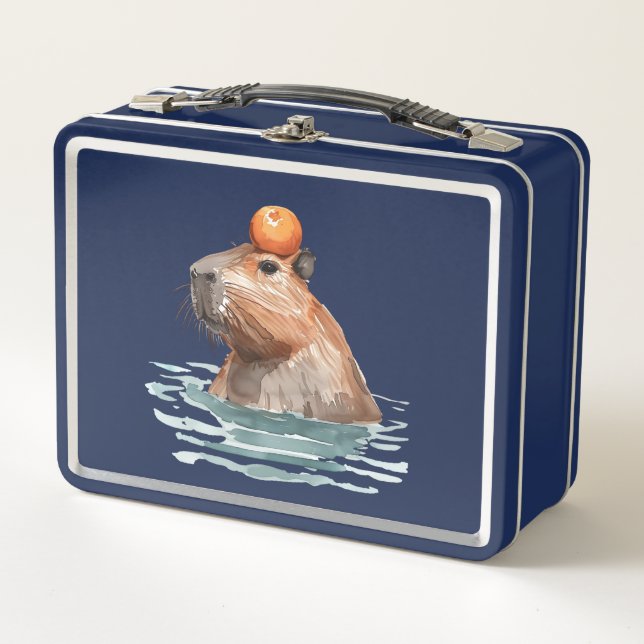 Encantador capibara discreto con Naranja (Anverso)