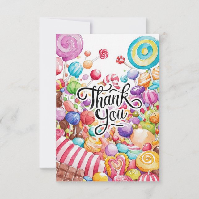 Encantador Cute Candyland tarjeta de agradecimient (Anverso)