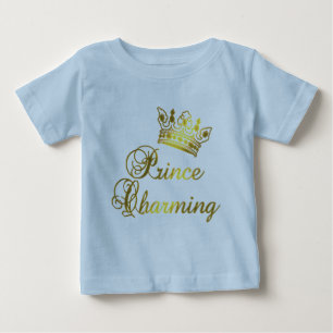 Encantador de Prince en camiseta de oro para bebé 