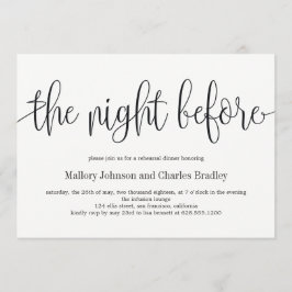 Encantador ensayo de caligrafía invitación a cenar