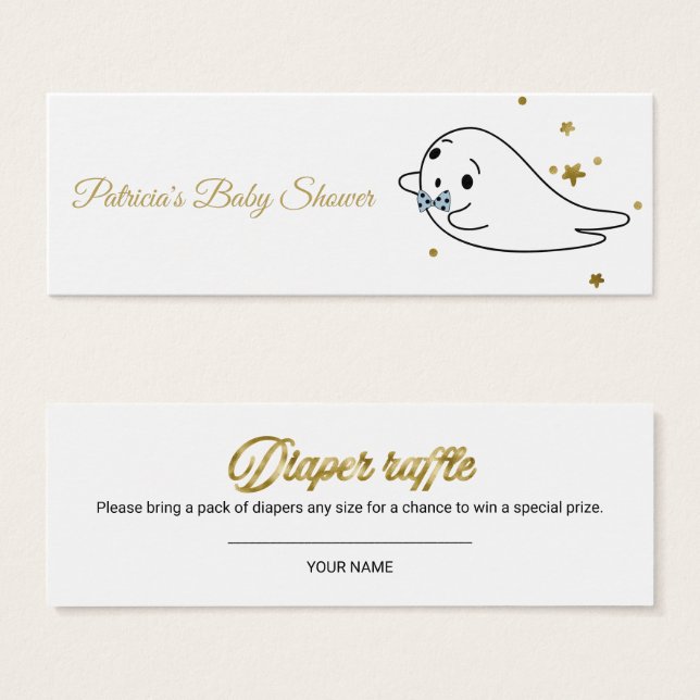 Encantador Fantasma Halloween Baby Shower Diaper R (Anverso y reverso)