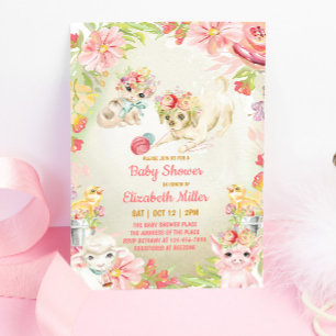 Encantador Invitación de Baby Shower para animales