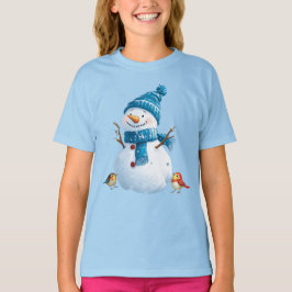 Encantador muñeco de nieve: Camiseta de invierno p