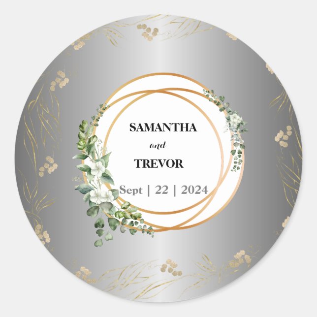 Encantador Pegatina Botánico de Oro (Anverso)