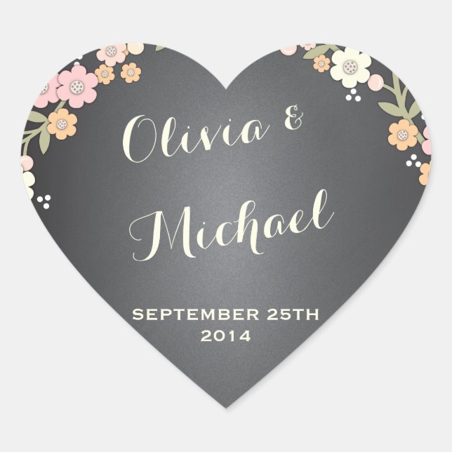 Encantador Pegatina personalizado de Wreath Floral (Anverso)