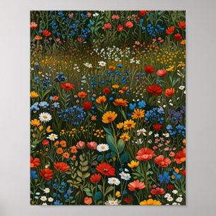 Encantador Poster floral   Elegante arte de pared