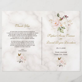 Encantador programa de Bodas de Mármol con flores