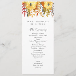 Encantador programa de bodas de otoño