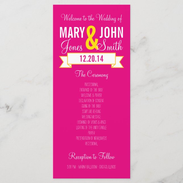 Encantador programa de ceremonia de carteles (Anverso)