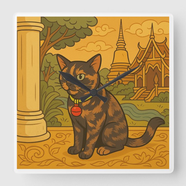 Encantador reloj de la Plaza del Gato de Siam (Anverso)