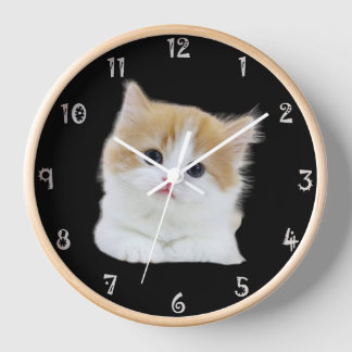 Encantador reloj de pared de relojes gatitos adora