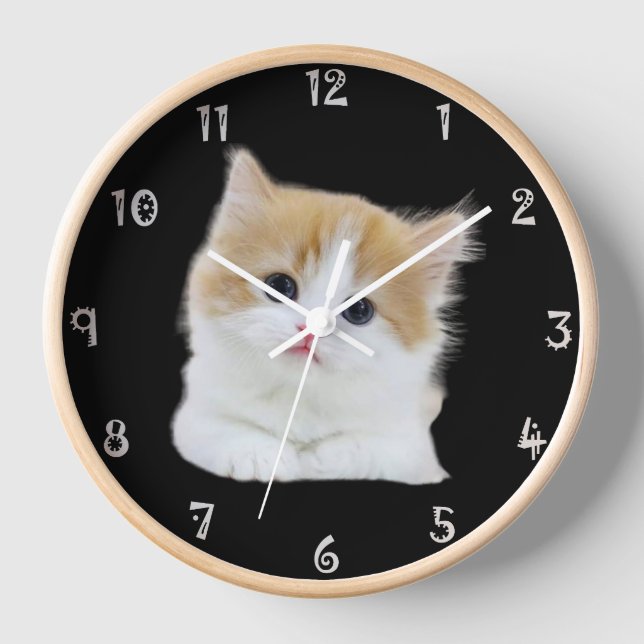 Encantador reloj de pared de relojes gatitos adora (Anverso)