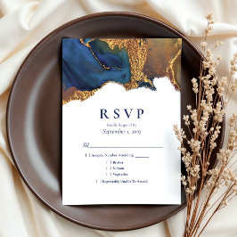 Encantador resumen de la boda de oro azul RSVP