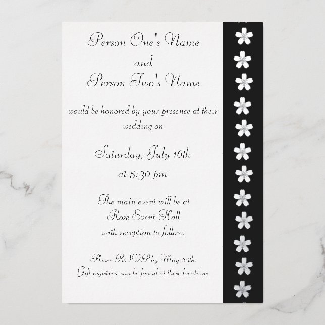 Encantador Sakura en invitación al Relieve metaliz (Anverso)