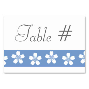 Encantador Sakura en la tarjeta de mesa Periwinkle