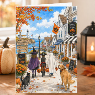 Encantador Tarjeta de Feliz Halloween de Pueblo Co
