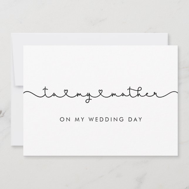 Encantador Tarjeta para mi madre el día de mi boda (Anverso)