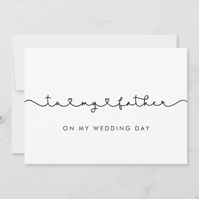 Encantador Tarjeta para mi padre el día de mi boda (Anverso)