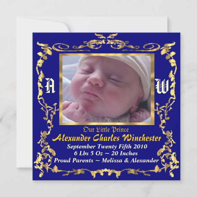 Encantador y anuncio único del nacimiento de un be (Anverso)