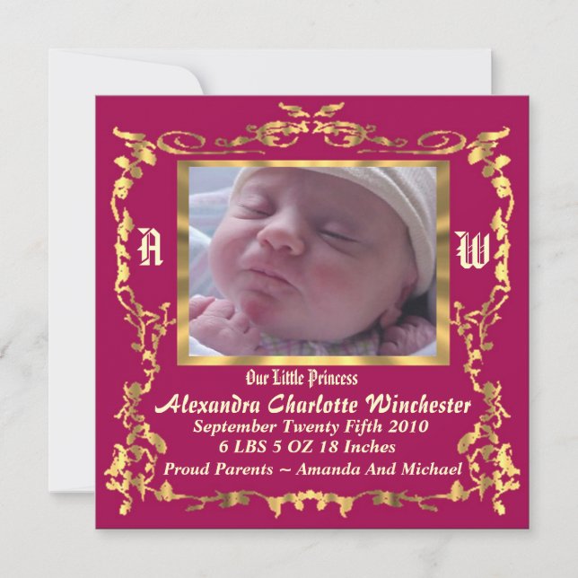 Encantador y anuncio único del nacimiento de un be (Anverso)