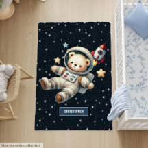 Encantadora alfombra astronauta de osito de Teddy