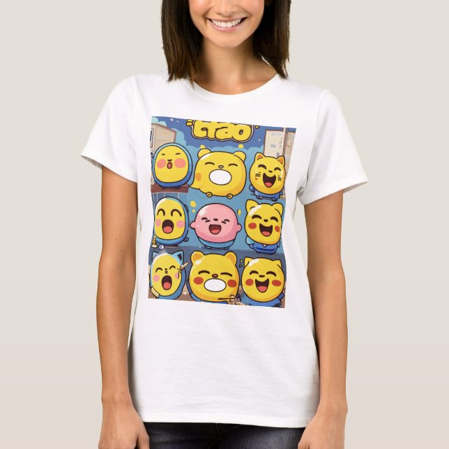 "Encantadora camiseta de diseño de Emoji - Esparce (Anverso)